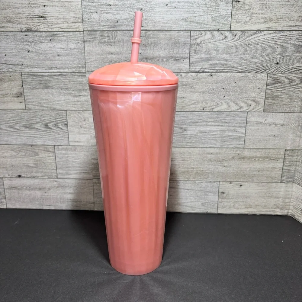 Starbucks Marble Peachy Pink Acrylic Cold‎ Cup 24 Oz. 2021